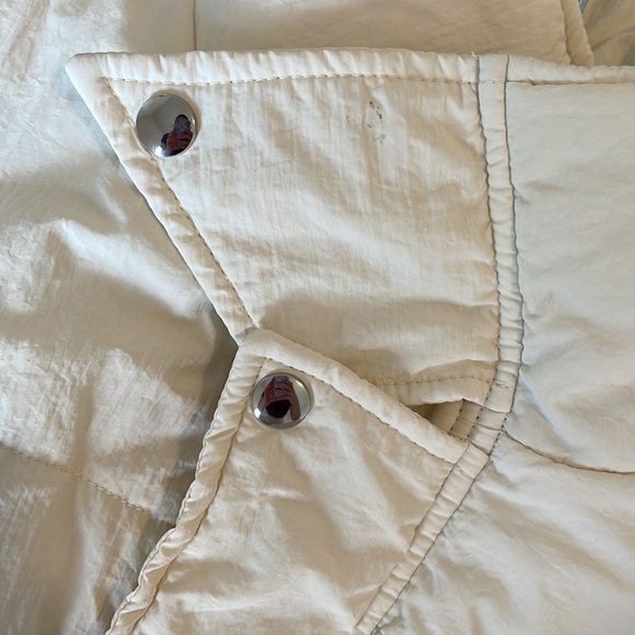 Lulus Cream Cinch Waist Cropped Puffer Jacket - Picture 5 of 5